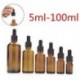 5-100ml üveg borostyánsárga folyékony reagens Pipettázzunk üvegcsepp csepp aromaterápiát