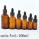 5-100ml üveg borostyánsárga folyékony reagens Pipettázzunk üvegcsepp csepp aromaterápiát