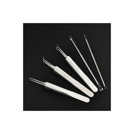 * 6 5Pcs / Set. 9PC ívelt feketefejű pattanások csipesszel csíptetõ csipesz