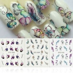 Ideiglenes köröm tetoválás - vízálló matrica - unisex - Pillangó - Madártoll - Virág mintás - Többféle mintával