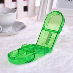 Zöld. Kényelmes tárolódoboz Gyógyszerpapír tartó Tabletvágó Splitter Divider eszköz
