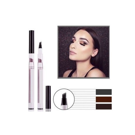 HOT Microblading Tattoo szemöldök ceruza vízálló villát tip Ink vázlat toll 4 fej