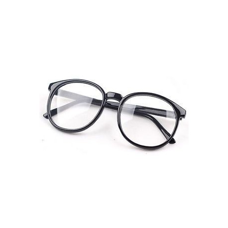 Fekete. Divat Unisex világos lencse szemüveg keret Retro kerek férfi nők Nerd szemüveg