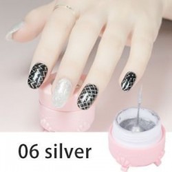 Ezüst színű - 6ml Pókháló hatású körömlakk körömhöz - műkörömhöz