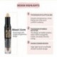 2 in1 Kettős végű kontúr Stick 3D Face Eye Foundation kontúr kiemelő