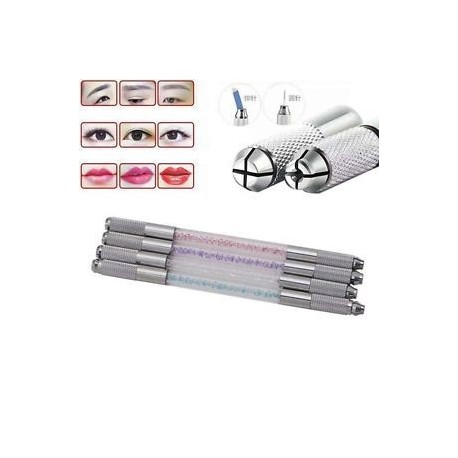 Kettős akril kristály kézi tetováló toll állandó mikroblasztó szemöldök eszközök JP