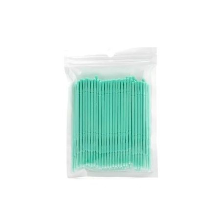 Zöld. 100 db eldobható tampon applikátor Micro Brush szempillák hosszabbító szempillaspirál szerszámok