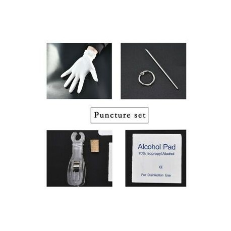 * 3 Tongue Ring Hoop Kit. Pro Eldobható Piercing Kit steril tű fül orr mellbimbó nyelv test gyűrű eszköz