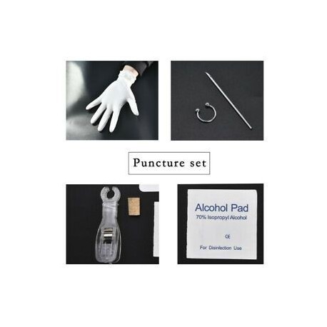 * 4 Septum Piercing Kit. Pro Eldobható Piercing Kit steril tű fül orr mellbimbó nyelv test gyűrű eszköz