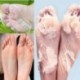 Rózsa. 1 Páros baba lábápolás Peeling láb maszk megújítása A Callus Dead Skin pedikűr eltávolítása