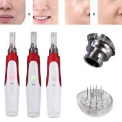 Anti-Aging Electric Derma Pen bélyegző Auto Micro tűgörgő 2 patronnal