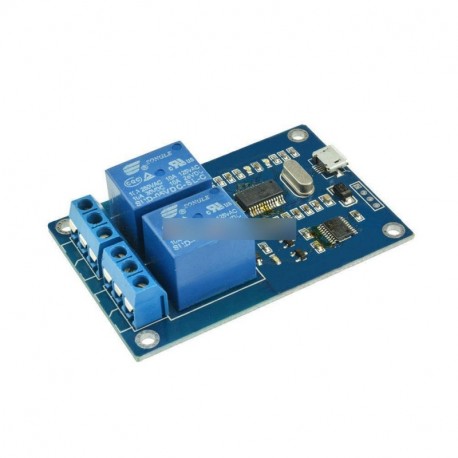 MICRO USB 5V 2-csatornás relé relé modul USB vezérlőmodul soros port új