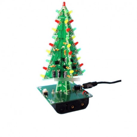 2db karácsonyi LED fák DIY szett Professional piros zöld Flash LED áramkörök M111