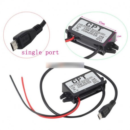 DC/DC autós töltő átalakító modul 12V-hoz 5V 3A 15W-Micro USB-kábel