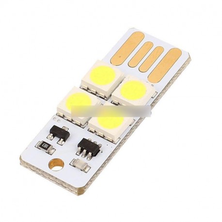 Izzó kártya lámpa kulcstartó fehér Pocket Mini USB érintőőképernyős kapcsoló 4LED éjszakai fény
