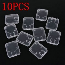 10PCS átlátszó szabványos SD SDHC memóriakártya tok tartó doboz tároló műanyag