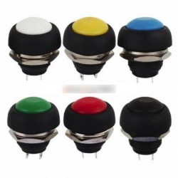 2db 6 színek 12 mm-es Mini kerek vízálló kapcsoló be/ki nyomógomb