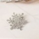 Ezüst - Ezüst Női ezüst strasszos kristály hópehely bross Pin esküvői menyasszonyi karácsonyi ajándék