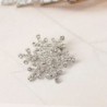 Ezüst - Ezüst Ezüst gyöngy hópehely Diamante bross strasszos kristály bross Pin Xmas ajándék