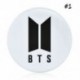 58mm kerek Fehér BTS logós kitűző - 37. verzió - KPOP - Bangtan Boys - BTS - BTS 1. verzió