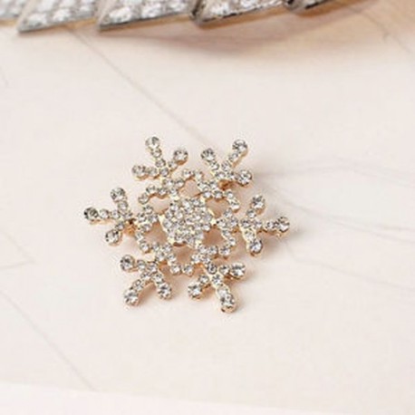 Arany - Arany Divat női hópehely ezüst strasszos kristály bross Pin esküvői menyasszonyi ajándék
