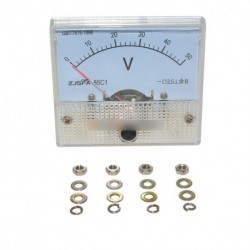 DC 50V analóg Panel voltos feszültség mérő voltmérő mérőműszer 85C 1 fehér 0-50V-DC