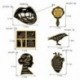 * 5 - * 5 Vintage női zománc bross Pin póló nyakörv PIN-kód nyakkendő Clip Ékszer ajándék