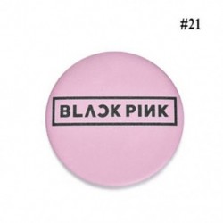 58mm kerek - Rózsaszín-Fekete BLACKPINK logós kitűző - 21. verzió - KPOP