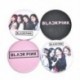 58mm kerek - Rózsaszín-Fekete BLACKPINK logós kitűző - 21. verzió - KPOP