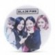 58mm kerek - Rózsaszín-Fekete BLACKPINK logós kitűző - 21. verzió - KPOP