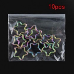 Többszínű csillag 10PCS - Többszínű csillag 10PCS 10 rozsdamentes acél szívgyűrű Piercing karika Helix porc Tragus