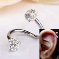 1db Crystal rozsdamentes acél csavaros fül hélix porc test piercing fülbevaló