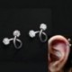 1db Crystal rozsdamentes acél csavaros fül hélix porc test piercing fülbevaló