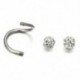 1db Crystal rozsdamentes acél csavaros fül hélix porc test piercing fülbevaló