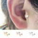 Ezüst - Ezüst 2db Piercing Tragus fülbevaló porc hélix szív alakú fül studs ékszer szett