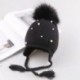 Fekete - Fekete Aranyos kisgyermek lányok csecsemő csecsemő téli meleg horgolt Kötött kalap gyerekek Beanie Ski Cap