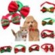 7 * - 7 * Kutya macska kisállat kiskutya aranyos bowknot nyakkendő gallér íj nyakkendő karácsonyi party ruhák