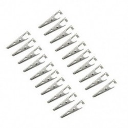 20Pcs fém klip 20Pcs fém alligátor csipesz krokodil elektromos bilincs huzal Cramp műanyag csomagtartó