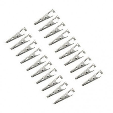 20Pcs fém klip 20x fém alligátor csipesz krokodil elektromos bilincs huzal görcs műanyag bádog Új
