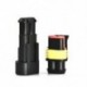 5PCS 2 érintkezős autó Elektromos csatlakozó dugó AWG Marine Black vízálló 5PCS 2 érintkezős autó elektromos