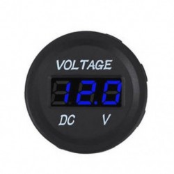 Kék 12V 24V autós tengeri motorkerékpár LED digitális feszültség feszültségmérő akkumulátor mérőműszer