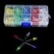 200Pcs 3mm 5 mm-es LED-es fehérfehér sárga piros kék zöld választék diódák készlet Új 200Pcs 3mm 5 mm-es LED-es