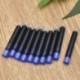 Kék 10db 20Pcs íróeszköz eldobható kék fekete töltőtoll tintapatron utántöltő