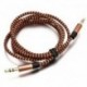 Arany 3,5 mm-es sztereó AUX audió TRS Jack kábel Nylon hímzett dugó autós telefonhoz 1M