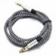Arany 3,5 mm-es sztereó AUX audió TRS Jack kábel Nylon hímzett dugó autós telefonhoz 1M