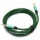 Arany 3,5 mm-es sztereó AUX audió TRS Jack kábel Nylon hímzett dugó autós telefonhoz 1M