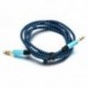Arany 3,5 mm-es sztereó AUX audió TRS Jack kábel Nylon hímzett dugó autós telefonhoz 1M