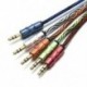Piros 1M 3.5mm AUX Audio TRS Jack kábel Nylon hímzett csatlakozó sztereó autós telefonhoz