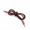 Piros 3,5 mm-es AUX audio TRS Jack kábel Nylon hímzett csatlakozó sztereó autós számítógéphez 1M