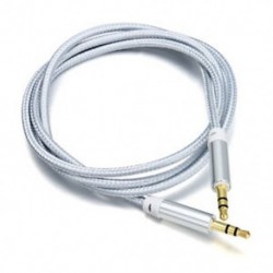 Ezüst 1M / 3ft kiváló minőségű AUX kábel 3,5 mm-es férfi és férfi kábel az AUX / MP3 / fejhallgatóhoz
